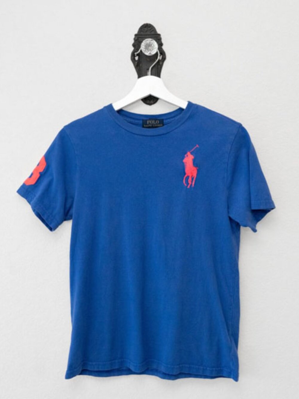 Polo Ralph Lauren Big Pony Tee Youth Medium 10-12 Blue Short Sleeve Shirt Logo - Picture 1 of 12